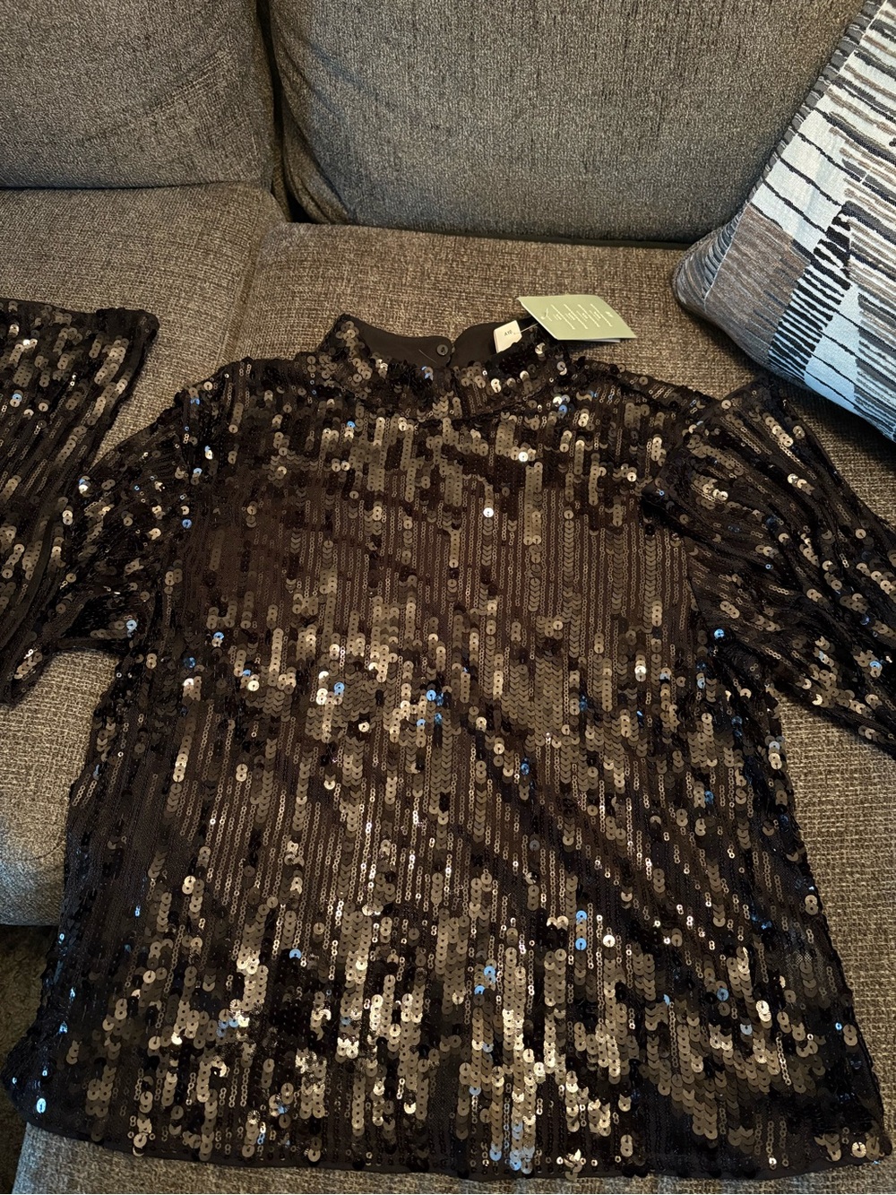 H&M Black Sequined Top